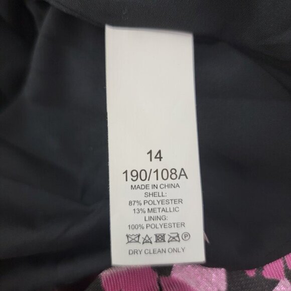 KATE SPADE Womens 14 Wallflower Jacquard Dress Pink Black Metallic A Line Knee - Picture 7 of 16
